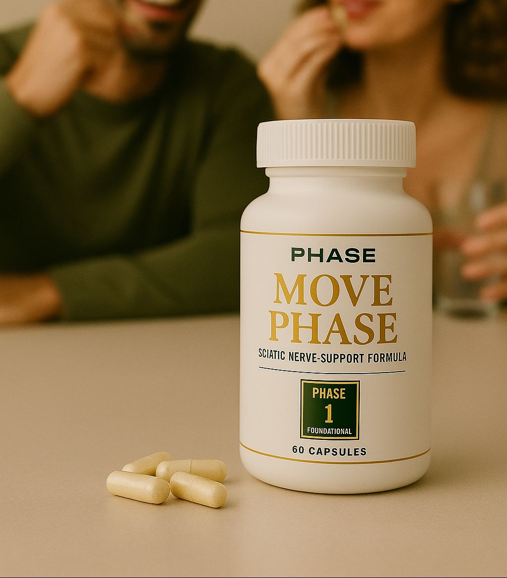 Move Phase bottle and capsules on a dinner table